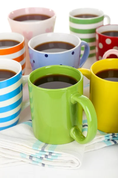 Wiele filiżanek kawy z bliska — Zdjęcie stockowe