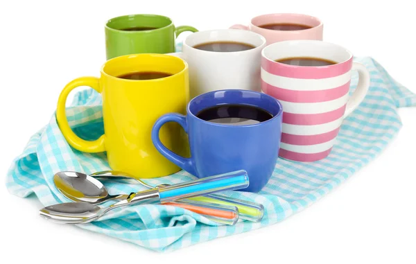 Muchas tazas de café aislado en blanco — Foto de Stock