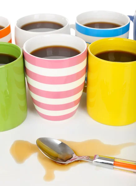 Many cups of coffee close up — Stock Photo, Image