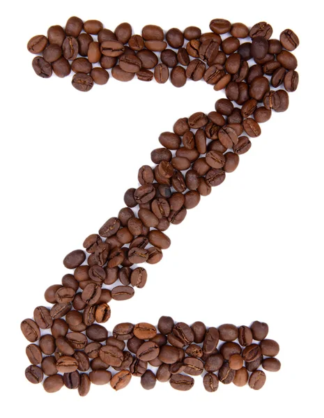 Alfabeto a partir de granos de café aislados en blanco —  Fotos de Stock