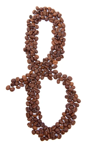 Alfabeto a partir de granos de café aislados en blanco —  Fotos de Stock