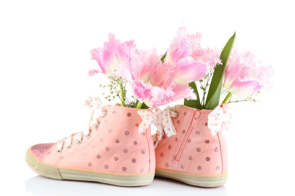 Gomas bonitas com flores no interior, isoladas em branco — Fotografia de Stock