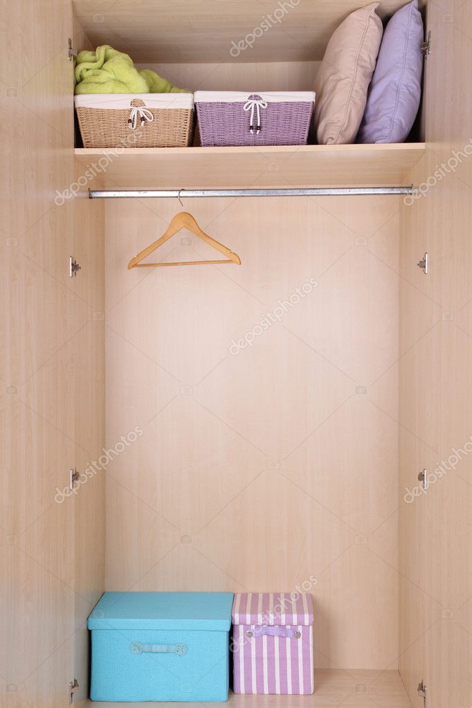 Wooden Hanger In Wardrobe Stock Photo C Belchonock 43606911