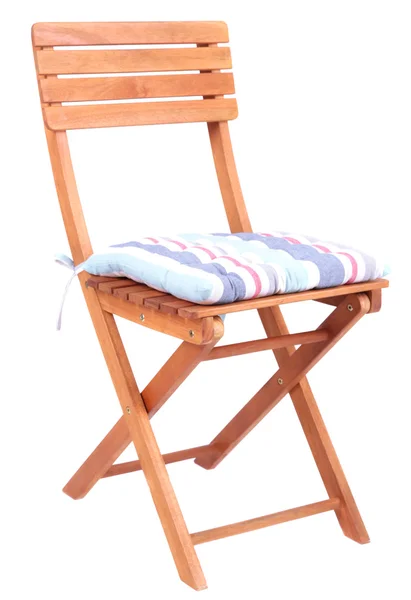 Chaise avec coussin isolé sur blanc — Photo