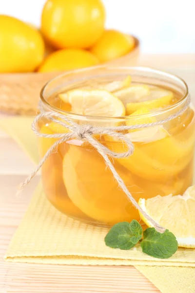 Chutné citron jam na tabulka detail — Stock fotografie