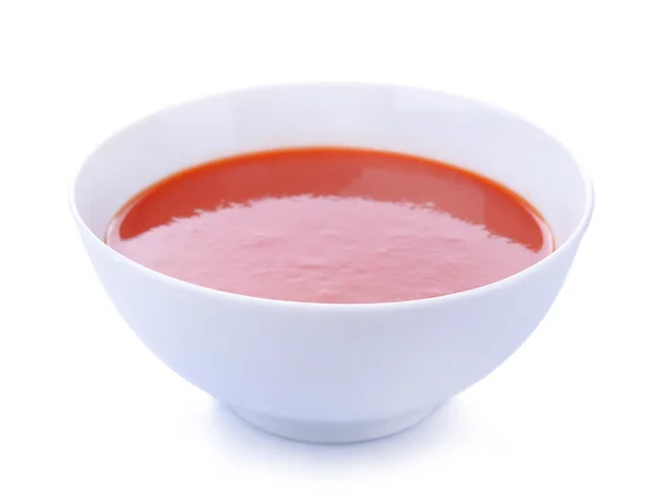 Tasty tomato soup, isolated on white — Stock Photo, Image