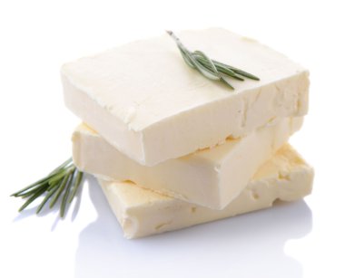 Beyaz izole lezzetli tereyağı