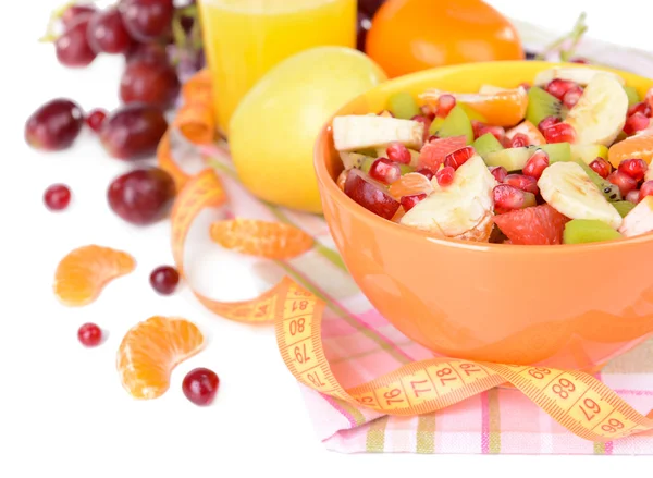 Sweet fresh fruits in bowl on table close-up — Stock Photo, Image