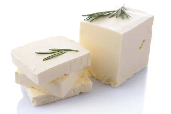 Manteiga saborosa isolada em branco — Fotografia de Stock