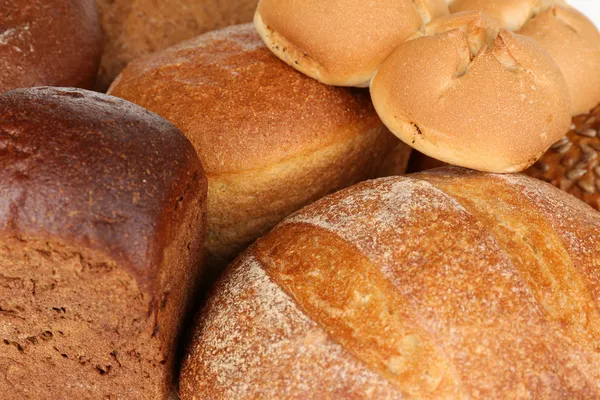 Diversi tipi di pane da vicino — Foto Stock