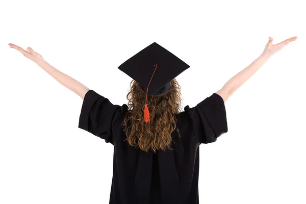 Étudiant diplômé isolé sur blanc — Photo