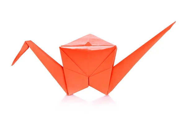 Gru Origami, isolata su bianco — Foto Stock