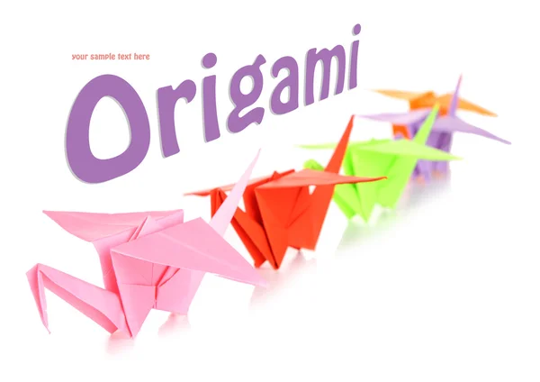 Origami cranes, isolated on white — Stock Photo, Image