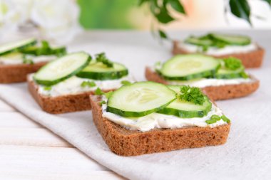 leziz kanepeler üzerinde tablo yakın çekim