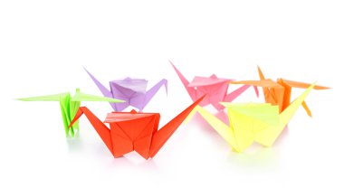 origami Vinçler, üzerinde beyaz izole