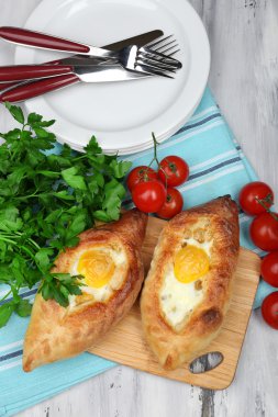 Acaralı khachapuri yakın çekim