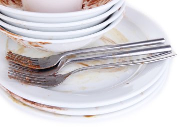 kirli bulaşık yakın çekim