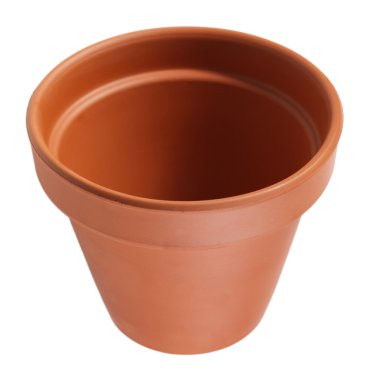 Kil saksıyı, üzerinde beyaz izole 