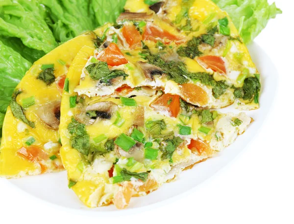 Omelet with mushrooms closeup — Stock Photo, Image