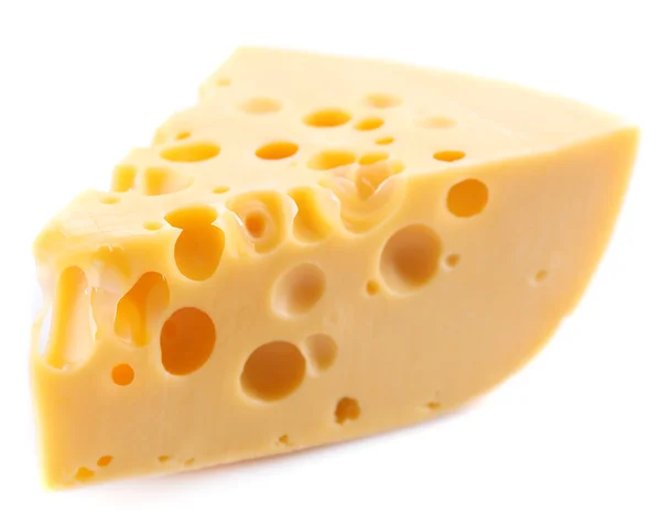 Κομμάτι τυρί, απομονωμένο σε λευκό — Φωτογραφία Αρχείου
