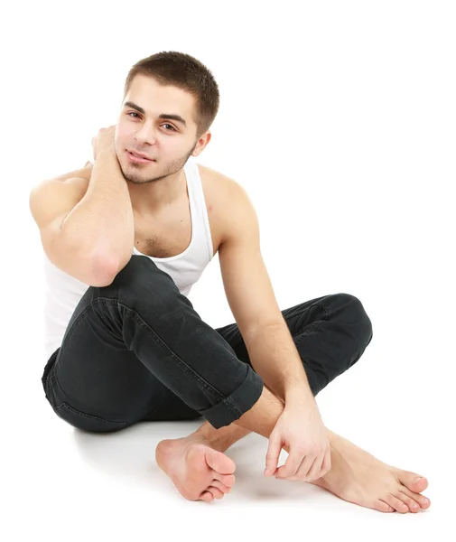 Handsome young man isolated on white — Stock Photo, Image