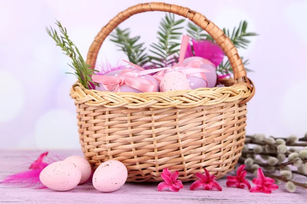 Beautiful Easter composition on wooden table — Stock Photo, Image