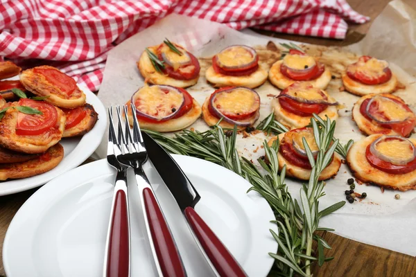 Small pizzas close up — Stock Photo, Image