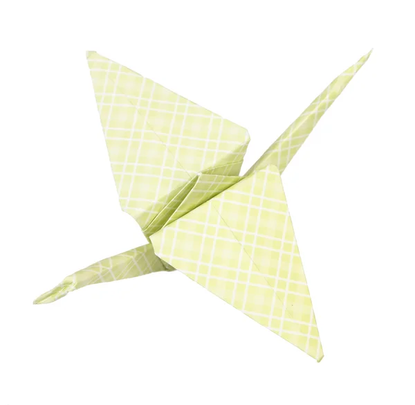Gru Origami isolata su bianco — Foto Stock