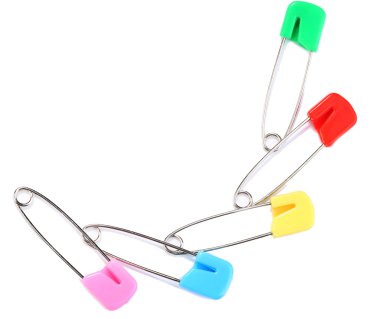 çok renkli beyaz izole iğne