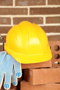 Yeni Tuğlalar ve tuğla duvar arka planda oluşturma araçları