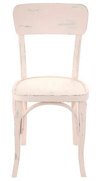白色孤立的旧木椅 — 图库照片