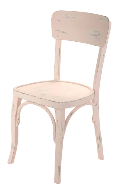 古い木製の椅子、白に隔離された — ストック写真