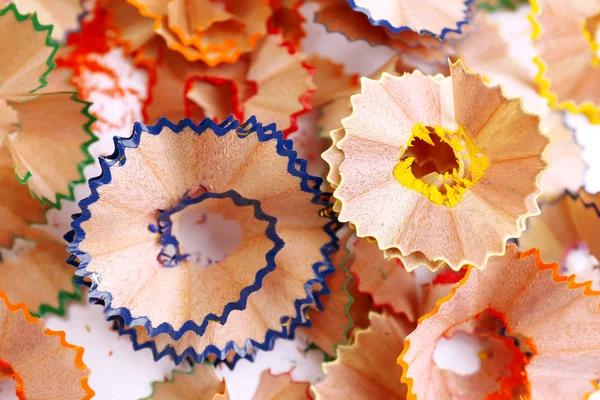 Color pencil shavings, close up — Stock Photo, Image