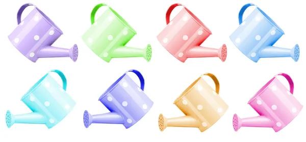 Watering can collection isolated on white — Stock Photo, Image