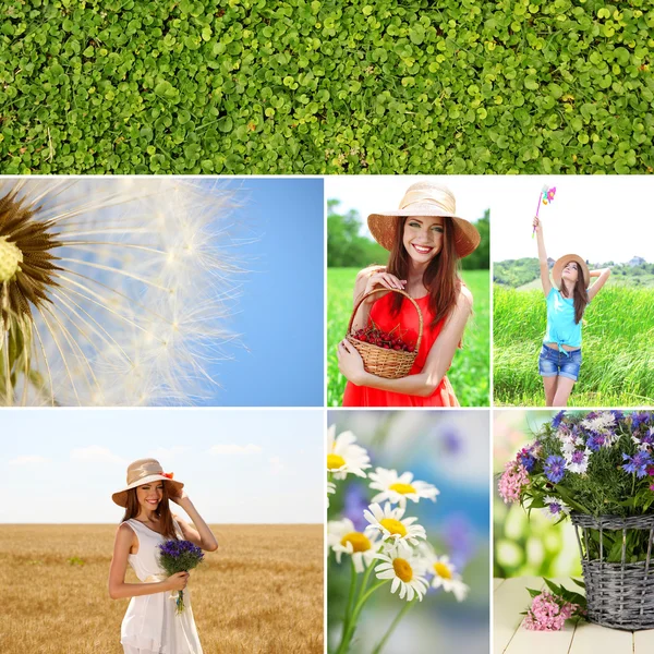 Collage of summer time Royalty Free Stock Photos