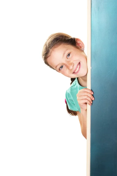 Portrait de belle petite fille. Isolé sur blanc — Photo