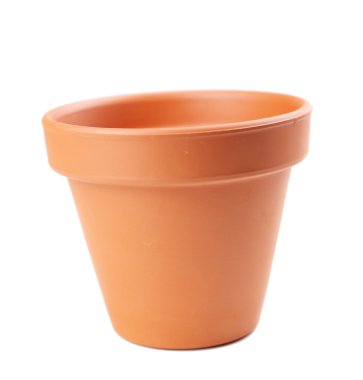 Kil saksıyı, üzerinde beyaz izole 