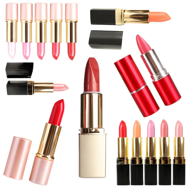 Beautiful lipsticks isolated on white — Stock Photo, Image