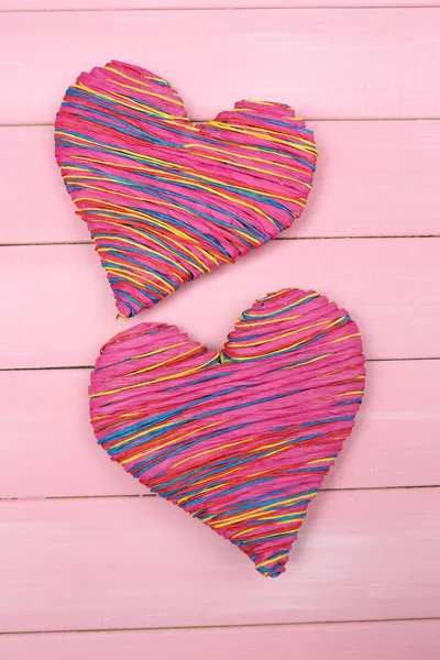 Decorative heart on wooden background — Stock Photo, Image