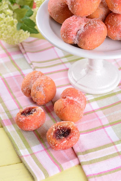 Delicious cookies peaches on table close-up — Stock Photo, Image