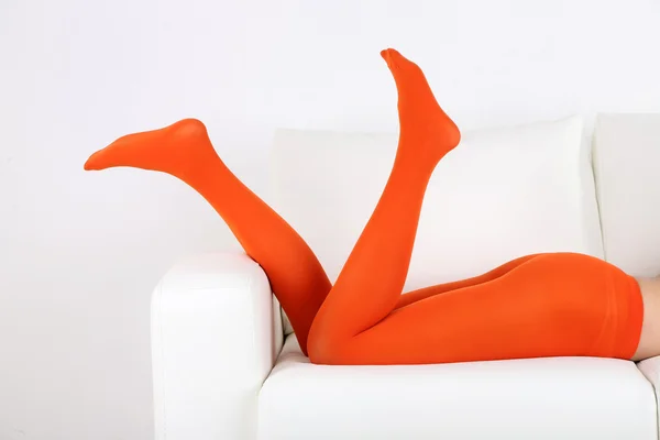 Çorap mükemmel kadın bacaklar, yakın çekim — Stok fotoğraf