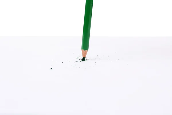 Lápis quebrando, isolado no branco — Fotografia de Stock
