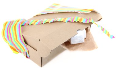 beyaz izole unwrapped hediye kutusu