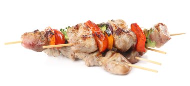 beyaz izole domuz kebap