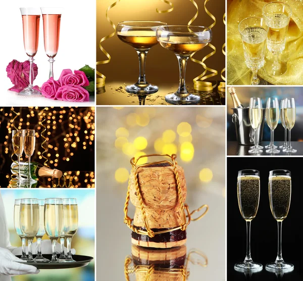 Champagne collage — Stock Photo, Image