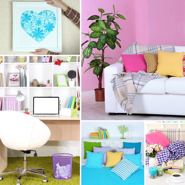 Huis interieur collage — Stockfoto