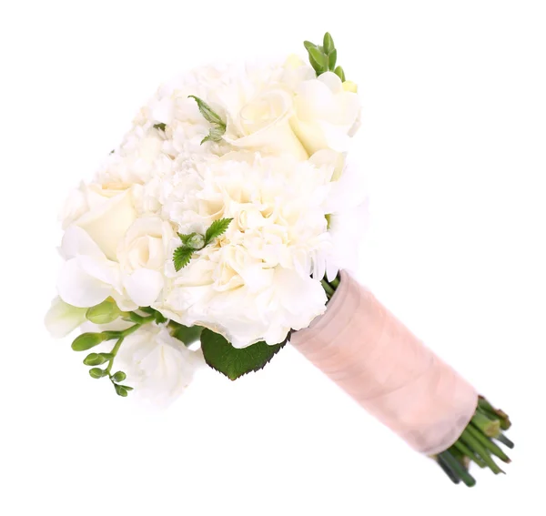 Красивый свадебный букет, изолированный на белом — стоковое фото