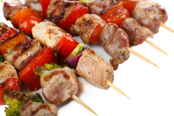 Kebab de porco de perto — Fotografia de Stock