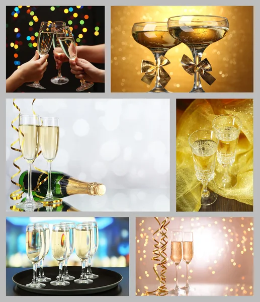 Champagne collage — Stock Photo, Image