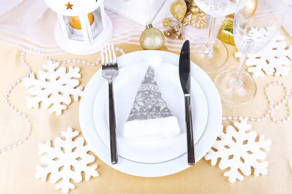 Serving Christmas table close-up — Stock Photo, Image